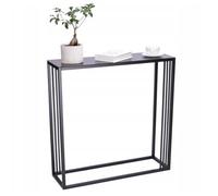 Anwicar Mesa Consola Estante de Metal Negro 80 x 80 x 25 cm Marco de Metal Mesa de Pasillo Mesa Decorativa aparador, Mesa Auxiliar Sala de Estar Entrada