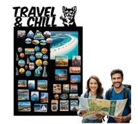 Anwicar Pizarra Magnética - Tablero Magnético con Diseño de Animal - Ideal para Imanes y Notas - Pizarra Magnética para Escribir - incl. kit de Montaje - Negro - 50x80 cm