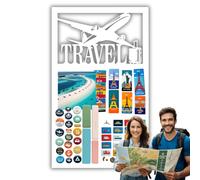 Anwicar Pizarra Magnética - Tablero Magnético con Diseño de Avión - Ideal para Imanes y Notas - Pizarra Magnética para Escribir - incl. kit de Montaje - Blanco - 80x50 cm