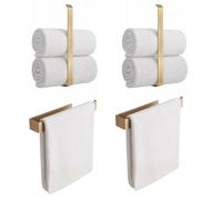 Anwicar Toallero sin taladrar, Juego de 2 Unidades, Color Dorado, Ancho de 30 cm, Barra de Toalla de baño de Pared, Ganchos de Pared, Accesorios de baño 30 x 20 x 6 cm