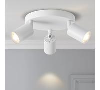 ANWIO Focos LED Interior Techo Ajustable con 3 Focos LED de Metal Blanco - Diseño Moderno y Versátil para Dormitorios y Salones(Sin Bombillas)