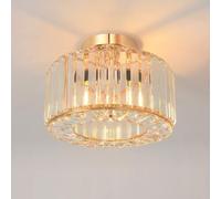 ANWIO Lamparas de Techo de Modernos, Lampara Dormitorio Techo de Cristal con 1 E27 Base, Plafones de Techo Dorado, Lampara Techo para Salon, Cocina, Pasillo,Comedores(27CM, Sin Bombilla)