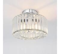 ANWIO Plafones de Techo Modernos, Lámpara de Techo de Cristal con 1 E27 Base, Lamparas Salón Techo Plateado, Candeeiro Teto para Dormitorio, Cocina, Pasillo,Comedores(27CM, Sin Bombilla)