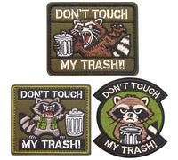 Anwlki 3 parches de mapache con, divertidos parches bordados con moral táctica, parches de para mochilas, bolsos, chalecos, uniformes militares, chaquetas, vaqueros, sombreros