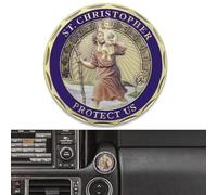 Anwlki Placa de San Cristóbal para coche, 4 cm de diámetro, medalla de San Cristóbal para protegernos y venir a casa, regalo con 1 imán de hierro y 3 pegatinas adhesivas de doble cara (multicolores)
