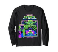 Anxiety Attack Sarcastic Retro Vintage Funny Adult Humor Manga Larga