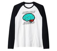 Anxiety Humor Panic Mode Activated Brain Camiseta Manga Raglan