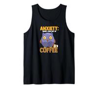 Anxiety: When I Run out of Coffee, Owl & Coffee Funny Humor Camiseta sin Mangas