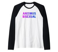 Anxious Bisexual - Divertidos Colores de Bandera bi LGBT Camiseta Manga Raglan