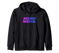 Anxious Bisexual - Divertidos Colores de Bandera bi LGBT Sudadera con Capucha