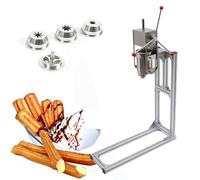 ANXYYDS Máquina para Hacer Churros, máquina para Hacer Churros Manual Comercial Máquina para Hacer donas de Acero Inoxidable Máquina Vertical para Hacer Churros españoles con 4 boquillas 7L