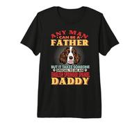 Any Man Can Be A Father English Springer Spaniel Daddy Dog Camiseta Premium