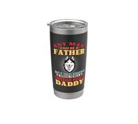 Any Man Can Be A Father Siberian Husky Daddy Funny Dog Lover Vaso térmico de acero inoxidable de doble pared