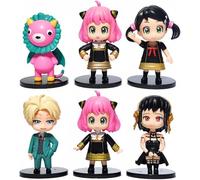 Anya Forger Q Version Character PVC Statue Action Figure Set Cartoon Model Toy Anime Collection Decoration Cake Topper Gift 3.1" (B)