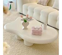 AnYaBinni Mesa de Centro Nube, Mesa de Centro Baja Irregular en Forma de Nube Blanca con 4 Patas para Dormitorio, balcón, 100 * 69 * 30/40 cm