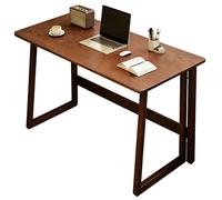 AnYaBinni Mesa de Centro Rectangular Escritorio Plegable, Mesa Marron de Centro Rústica de Madera para Sala y Oficina, 80/100/120 * 55 * 75 CM