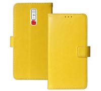 Anybird Amarillo Funda Caso Carcasa Proteccion Cuero Flip Case Cover Soporte para Geemarc CL8600-4G / CL8000 2.8" Magnética Caso Cuero Billetera Cover Teléfono Case Etui