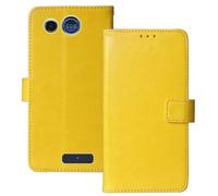 Anybird Amarillo Funda Caso Carcasa Proteccion Cuero Flip Case Cover Soporte para Panasonic KX TU110 1.77" Magnética Caso Cuero Billetera Cover Teléfono Case Etui