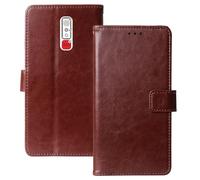 Anybird Marrón Funda Caso Carcasa Proteccion Cuero Flip Case Cover Soporte para Geemarc CL8600-4G / CL8000 2.8" Magnética Caso Cuero Billetera Cover Teléfono Case Etui