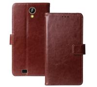 Anybird Marrón Funda Caso Carcasa Proteccion Cuero Flip Case Cover Soporte para Maxcom Classic MM334 4G 3.2" Magnética Caso Cuero Billetera Cover Teléfono Case Etui
