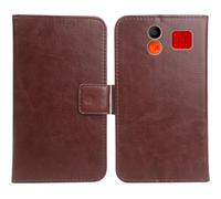 Anybird Marrón Funda Caso Carcasa Proteccion Cuero Flip Case Cover Soporte para Nomi i2320 2.31" Magnética Caso Cuero Billetera Cover Teléfono Case Etui