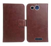 Anybird Marrón Funda Caso Carcasa Proteccion Cuero Flip Case Cover Soporte para Panasonic KX TU110 1.77" Magnética Caso Cuero Billetera Cover Teléfono Case Etui