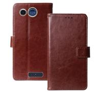 Anybird Marrón Funda Caso Carcasa Proteccion Cuero Flip Case Cover Soporte para Panasonic KX TU110 1.77" Magnética Caso Cuero Billetera Cover Teléfono Case Etui