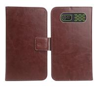 Anybird Marrón Funda Caso Carcasa Proteccion Cuero Flip Case Cover Soporte para Trevi Forte 80 2" Magnética Caso Cuero Billetera Cover Teléfono Case Etui