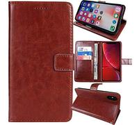 Anybird Marrón Funda Caso Carcasa Proteccion Cuero Flip Case Cover TPU Silicona Soporte para ZTE Blade A35E Magnética Caso Cuero Billetera