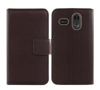 Anybird Marrón Genuino Carcasa Funda para Trevi MAX 24 Nero 2.2" Magnética Premium Caso Protección Cuero Billetera Antigolpes Cover Teléfono Leather Case Etui