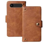 Anybird Marrón Retro Carcasa Funda para Maxcom MK241 4G KaiOS 2.4" Magnética Premium Caso Protección Cuero Billetera Antigolpes Cover Teléfono Case