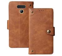 Anybird Marrón Retro Carcasa Funda para Panasonic KX-TF400EXB 2.4" Magnética Premium Caso Protección Cuero Billetera Antigolpes Cover Teléfono Case