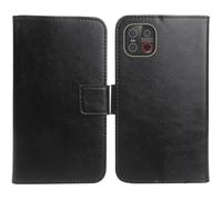 Anybird Negro Funda Caso Carcasa Proteccion Cuero Flip Case Cover Soporte para Emporia Smart.7 Lite / E7 Lite/Smart.ME75.45 Magnética Caso Cuero Billetera Cover Teléfono Case Etui