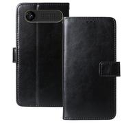 Anybird Negro Funda Caso Carcasa Proteccion Cuero Flip Case Cover Soporte para Maxcom MK241 4G KaiOS 2.4" Magnética Caso Cuero Billetera Cover Teléfono Case Etui