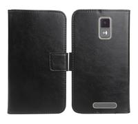 Anybird Negro Funda Caso Carcasa Proteccion Cuero Flip Case Cover Soporte para Panasonic KX-TU160EXG 2.4" Magnética Caso Cuero Billetera Cover Teléfono Case Etui