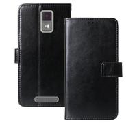 Anybird Negro Funda Caso Carcasa Proteccion Cuero Flip Case Cover Soporte para Panasonic KX-TU160EXG 2.4" Magnética Caso Cuero Billetera Cover Teléfono Case Etui
