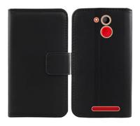 Anybird Negro Genuino Carcasa Funda para Funker E500i Easy Smart / E500 Plus 4G 5.5" Magnética Premium Caso Protección Cuero Billetera Antigolpes Cover Teléfono Leather Case Etui