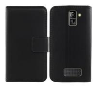 Anybird Negro Genuino Carcasa Funda para Maxcom Comfort MM730 2.2" Magnética Premium Caso Protección Cuero Billetera Antigolpes Cover Teléfono Leather Case Etui