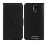 Anybird Negro Genuino Carcasa Funda para Panasonic KX-TU155EXBN 2.4" Magnética Premium Caso Protección Cuero Billetera Antigolpes Cover Teléfono Leather Case Etui