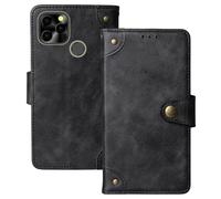 Anybird Negro Retro Carcasa Funda para Maxcom Smart MS651 6.51" Magnética Premium Caso Protección Cuero Billetera Antigolpes Cover Teléfono Case
