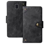 Anybird Negro Retro Carcasa Funda para TTfone Comet TT100 1.77" Magnética Premium Caso Protección Cuero Billetera Antigolpes Cover Teléfono Case