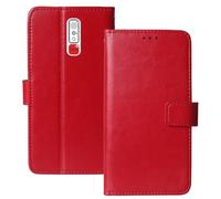 Anybird Rojo Funda Caso Carcasa Proteccion Cuero Flip Case Cover Soporte para Geemarc CL8600-4G / CL8000 2.8" Magnética Caso Cuero Billetera Cover Teléfono Case Etui