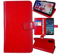 Anybird Rojo Funda Caso Carcasa Proteccion Cuero Flip Case Cover Soporte para Hammer Construction 6" Magnética Caso Cuero Billetera Cover Teléfono Case Etui