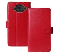 Anybird Rojo Funda Caso Carcasa Proteccion Cuero Flip Case Cover Soporte para Hammer H Power Plus LTE 2.8" Magnética Caso Cuero Billetera Cover Teléfono Case Etui