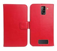 Anybird Rojo Funda Caso Carcasa Proteccion Cuero Flip Case Cover Soporte para Maxcom Comfort MM730 2.2" Magnética Caso Cuero Billetera Cover Teléfono Case Etui