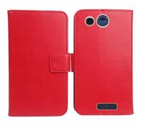 Anybird Rojo Funda Caso Carcasa Proteccion Cuero Flip Case Cover Soporte para Panasonic KX TU110 1.77" Magnética Caso Cuero Billetera Cover Teléfono Case Etui