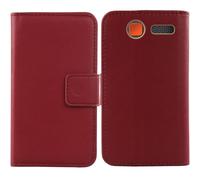 Anybird Rojo Genuino Carcasa Funda para Maxcom Comfort MM426 SE 1.77" Magnética Premium Caso Protección Cuero Billetera Antigolpes Cover Teléfono Leather Case Etui