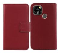 Anybird Rojo Genuino Carcasa Funda para Maxcom Smart MS651 6.51" Magnética Premium Caso Protección Cuero Billetera Antigolpes Cover Teléfono Leather Case Etui