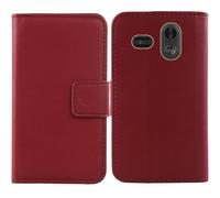 Anybird Rojo Genuino Carcasa Funda para Trevi MAX 24 Nero 2.2" Magnética Premium Caso Protección Cuero Billetera Antigolpes Cover Teléfono Leather Case Etui