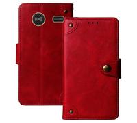 Anybird Rojo Retro Carcasa Funda para Doro 2424 2.4" Magnética Premium Caso Protección Cuero Billetera Antigolpes Cover Teléfono Case